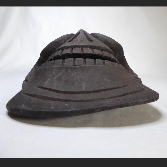 VINTAGE 13.5” NEPAL SMILING SKULL SKELETON HAND CARVED WOOD MASK WALL HANGING - Picture 6 of 8